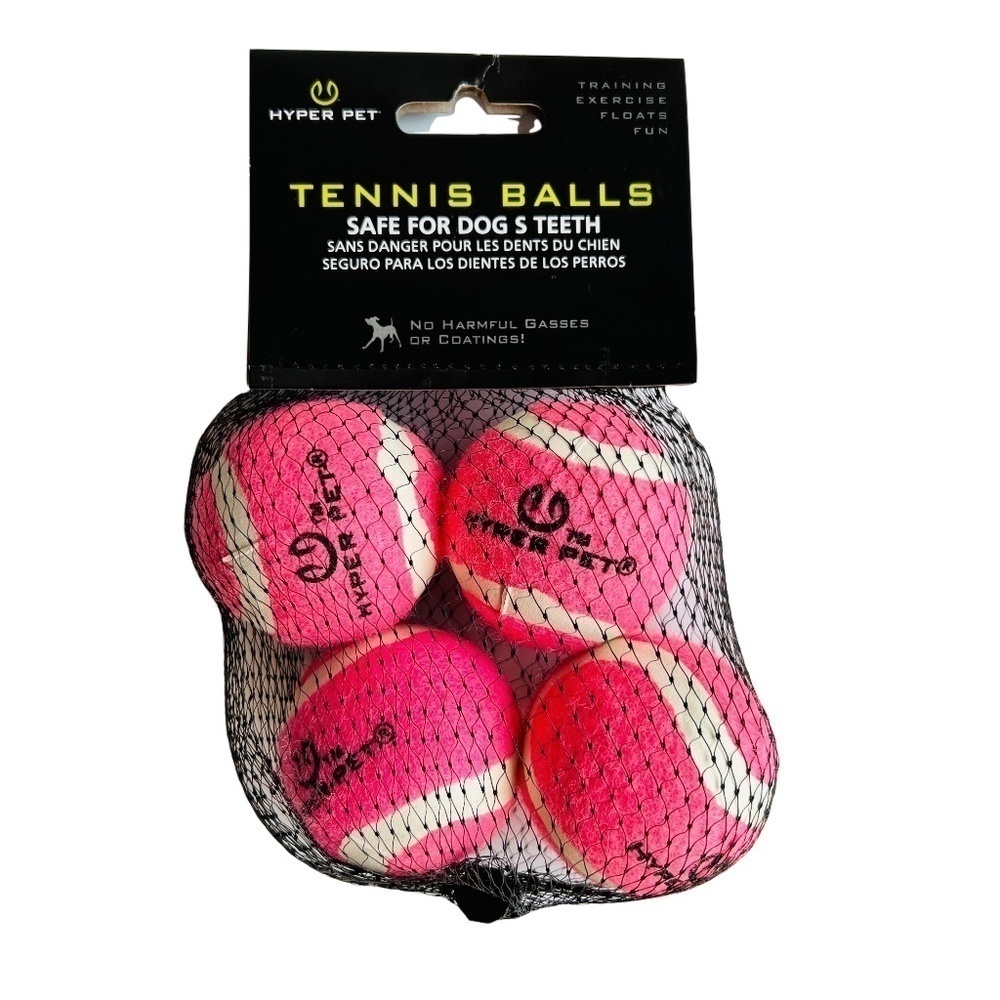 𝅺BRIGHT Pink Mini Tennis Balls Dog Toy